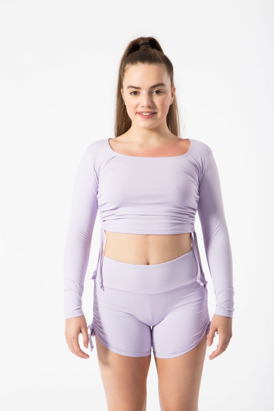 Ruche Side Crop Top UCT35 Long Sleeve